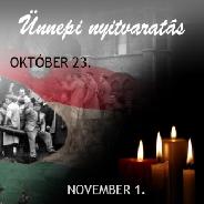Ünnepi Nyitvatartás Október-November 2025